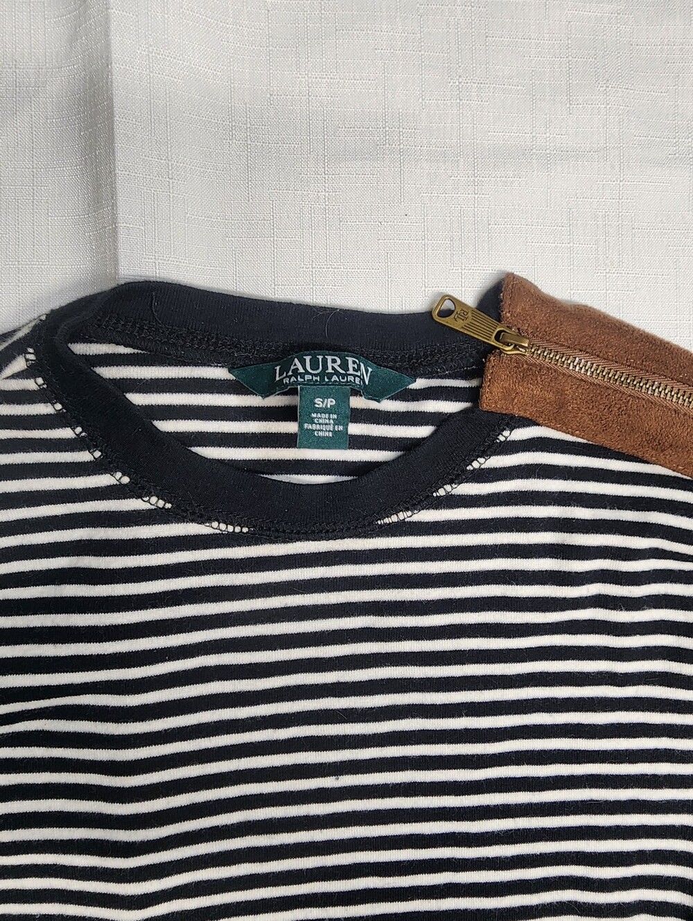 Lauren Ralph Lauren Black & White Striped Long-Sleeve Crew - Picture 2 of 6